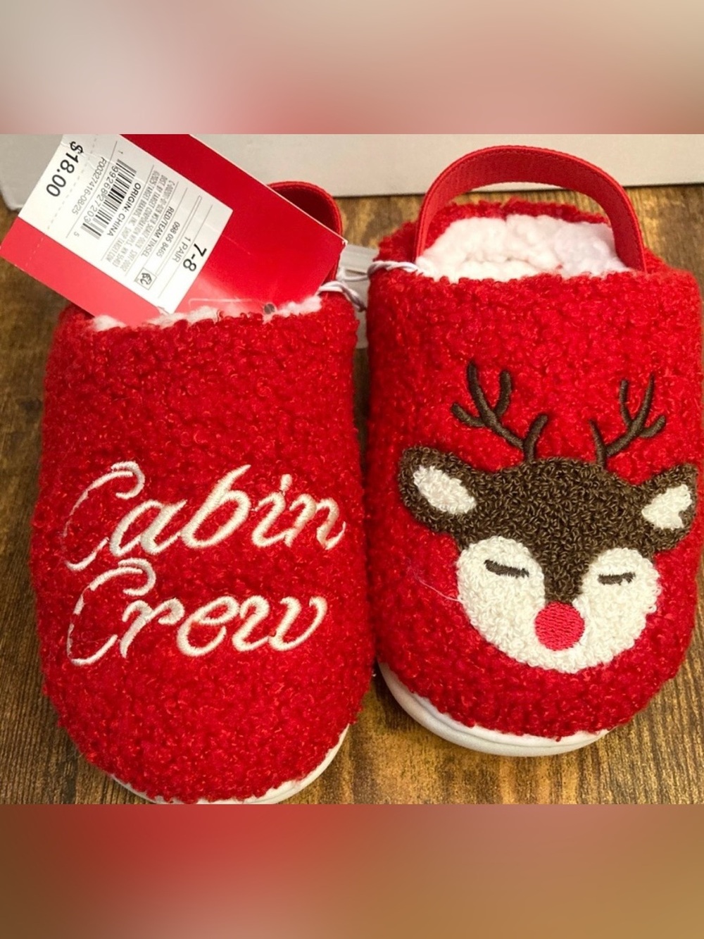 Toddler Cabin Crew Scuff Slippers - Wondershop™ Red Size 7T-8T
New